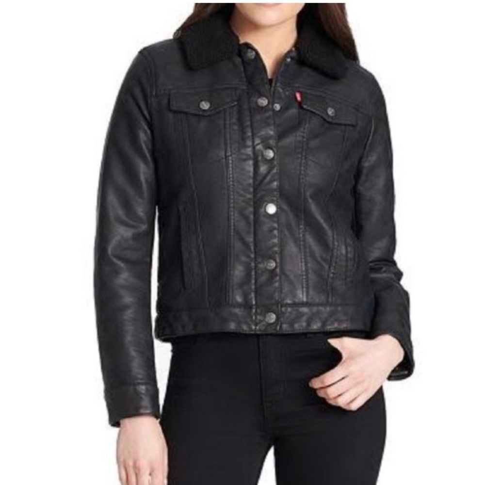 Levi's Jackets & Coats | Levi's Faux Shearling Faux Leather Trucker jacket
